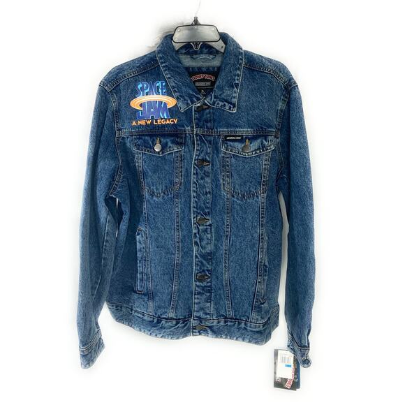 Space Jam A New Legacy Members Only Denim Jacket Looney Tunes Graphic Med NWT - Picture 5 of 5